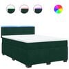vidaXL Boxspringbett mit Matratze Dunkelgr&uuml;n 140x200 cm Samt
