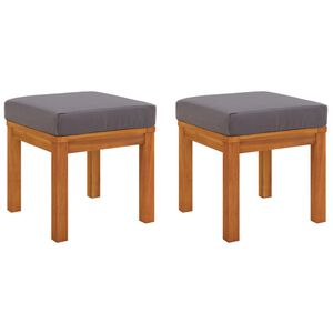vidaXL Gartenhocker mit Kissen 2 Stk. 40x40x34 cm Massivholz Akazie