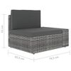 vidaXL 14-tlg. Garten-Lounge-Set mit Kissen Grau Poly Rattan
