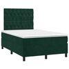 vidaXL Boxspringbett mit Matratze & LED Dunkelgr&uuml;n 120x190 cm Samt