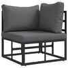 vidaXL Garten-Sofa-Set mit Kissen 5 pcs Schwarz Aluminium