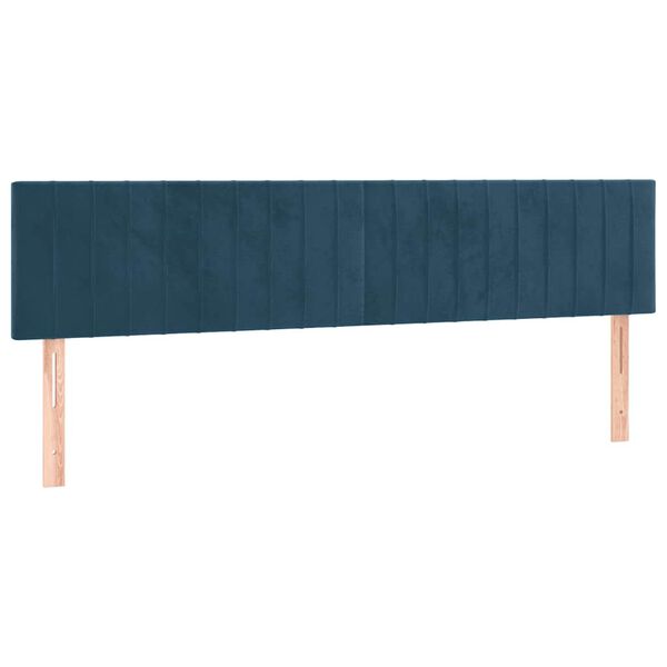 vidaXL Kopfteile Dunkelblau 200x5x78/88 cm Samt