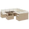 vidaXL Gartensofa-set 9 stk. 8-Sitzanzahl Beige und Creme Poly-Rattan