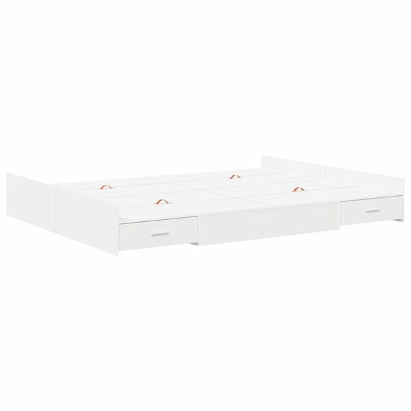 vidaXL Aufbewahrungsbettgestell Wei&szlig; 140 x 200 cm Holzwerkstoff