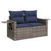 vidaXL 5tlg. Garten-Sofagarnitur mit Kissen Grau Poly Rattan