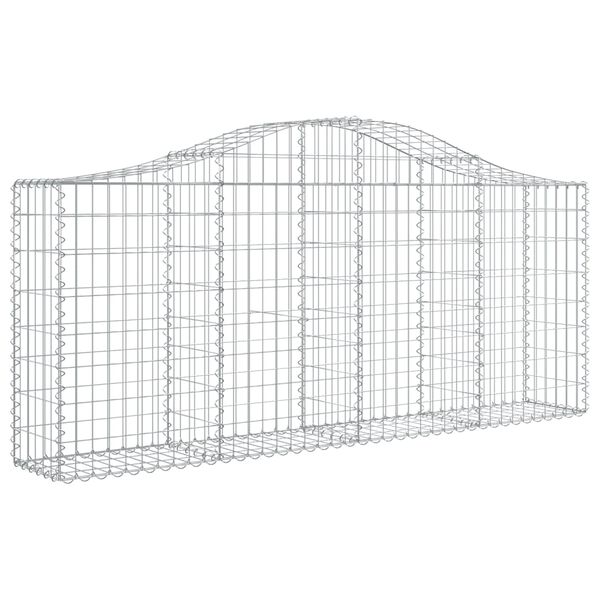 vidaXL Gabionen mit Hochbogen 12 Stk. 200x30x80/100cm Verzinktes Eisen