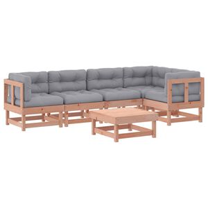vidaXL 6-tlg. Garten-Lounge-Set mit Kissen Massivholz Douglasie