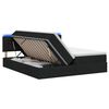 vidaXL LED-Speicherbett mit Matratze Schwarz 180 x 200 cm Stoff