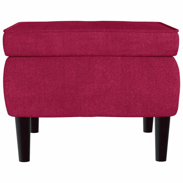 vidaXL Hocker mit Holzbeinen Weinrot Samt