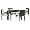 vidaXL Garten Essgruppe 5 Stk. Schwarz Poly-Rattan