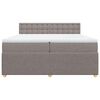 vidaXL Boxspringbett mit Matratze Taupe 200x200 cm Stoff