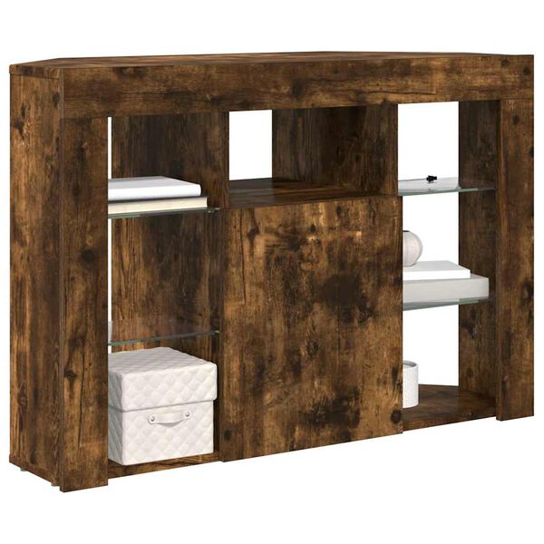 vidaXL Eck-LED-TV-Schrank Ger&auml;ucherte Eiche 100x40x68cm Holzwerkstoff
