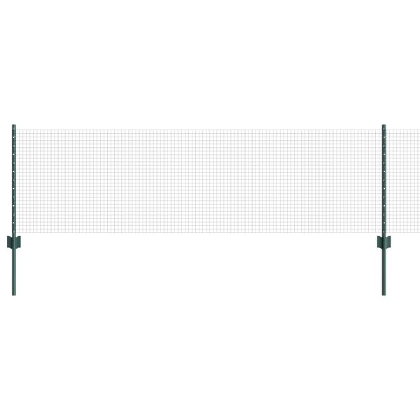 vidaXL Zaun mit Pfosten Gr&uuml;n 0,6 x 50 m Stahl und PVC