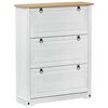 vidaXL Schuhschrank Corona Wei&szlig; 99 x 32 x 122 cm Massives Kiefernholz