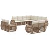 vidaXL Gartensofa-set 11 Stk. Beige und Cremewei&szlig; Poly-Rattan