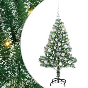 vidaXL K&uuml;nstlicher Weihnachtsbaum beschneit mit LED Licht 120 cm