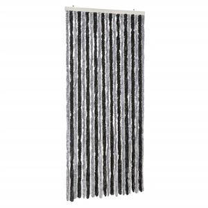 vidaXL Fliegenvorhang Grau und Schwarz 90x220 cm Chenille