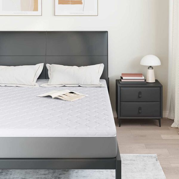 vidaXL Kokosnuss Topper Wei&szlig; 160 x 200 cm Jacquard-Stoff