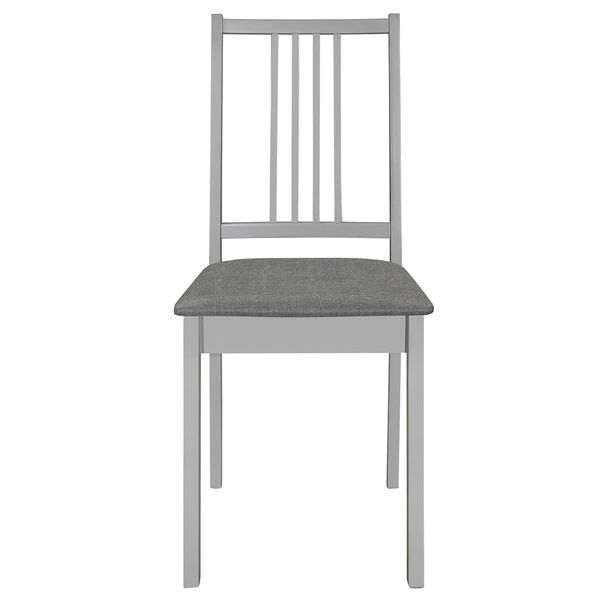 vidaXL Esszimmerst&uuml;hle mit Kissen 2 Stk. Grau Massivholz