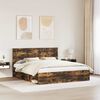 vidaXL Bettrahmen Ger&auml;ucherte Eiche 180 x 200 cm Massives Kiefernholz