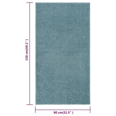 vidaXL Teppich Kurzflor 80x150 cm Blau