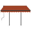 vidaXL Markise Manuell Einziehbar mit LED 3,5x2,5 m Orange und Braun