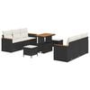 vidaXL Gartensofa-set 11 stk. 10-Sitzanzahl Schwarz und Creme