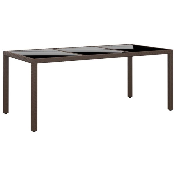 vidaXL 9-tlg. Garten-Essgruppe Poly Rattan Braun