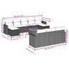 vidaXL 11-tlg. Garten-Sofagarnitur mit Kissen Beige Poly Rattan