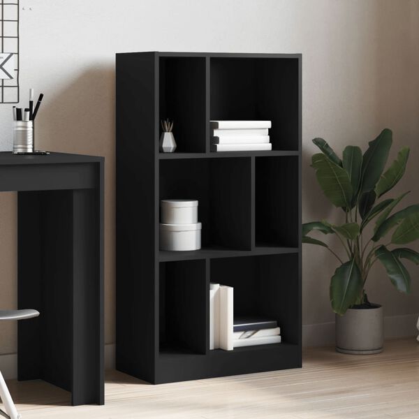 vidaXL B&uuml;cherregal Schwarz 57x28,5x107,5 cm Holzwerkstoff
