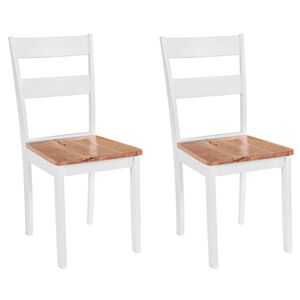 vidaXL Esszimmerst&uuml;hle 2 Stk. Wei&szlig; Massivholz Gummibaum
