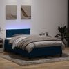 vidaXL Boxspringbett mit Matratze & LED Dunkelblau 120x210 cm Samt