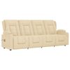 vidaXL 4-Sitzer Massagesessel mit Getränkehalter Creme Stoff