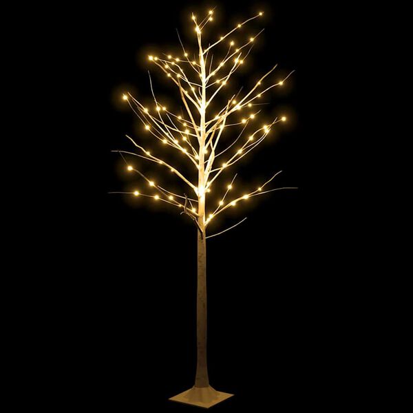 vidaXL LED-Birke Warmwei&szlig; 128 LEDs 220 cm
