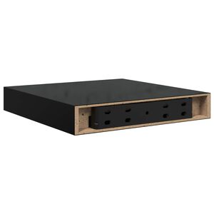 vidaXL Schweberegal Hochglanz-Schwarz 23x23,5x3,8 cm MDF