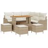 vidaXL Garten-Sofa-Set mit Kissen mit Speicher 9 pcs Beige und Creme
