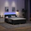 vidaXL LED Boxspringbett mit Matratze Schwarz 160 x 200 cm Stoff