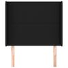 vidaXL Kopfteil mit Ohren Schwarz 83x16x118/128 cm Stoff