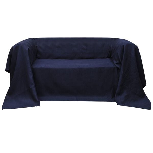 Micro-Suede Sofa&uuml;berwurf Tagesdecke Marineblau 270 x 350 cm