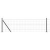 vidaXL Zaun mit Pfosten Grau 0,4 x 25 m Stahl und PVC