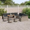vidaXL Garten-Sofa-Set mit Kissen mit Speicher mit Kissen 14 pcs Grau