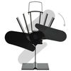vidaXL Ofenventilator W&auml;rmebetrieben 2 Bl&auml;tter Schwarz