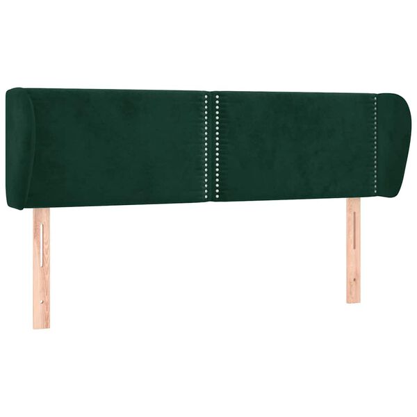 vidaXL Kopfteil mit Ohren Dunkelgr&uuml;n 147x23x78/88 cm Samt