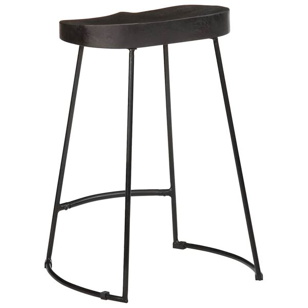 vidaXL Barhocker 2 Stk. Schwarz 45x40x62 cm Mango Massivholz