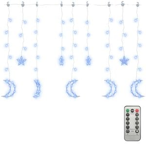 vidaXL Lichterketten Stern und Mond Fernbedienung 138 LED Blau