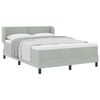 vidaXL Boxspringbett mit Kopfteil Hellgrau 140 x 200 cm Samt