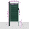 vidaXL Gartentor aus PVC und Stahl 100 x 124 cm Gr&uuml;n