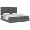 vidaXL Ottoman-Bett mit Matratzen Dunkelgrau 200x200 cm Stoff