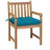vidaXL Gartenst&uuml;hle 2 Stk. mit Hellblauen Kissen Massivholz Teak
