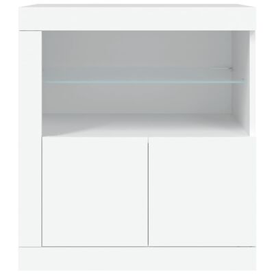 vidaXL Sideboard mit LED-Beleuchtung Weiß 60,5x37x67 cm